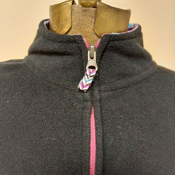 Architect Black Pink Fleece Full Zip Jacket High Mock Neck Womens Large - Picture 9 of 9